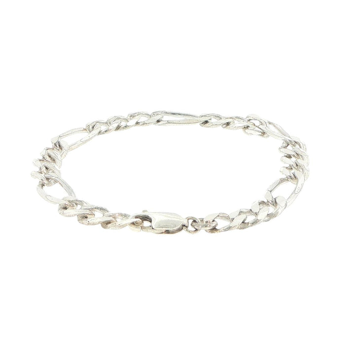 Sterling Silver 7.6mm Figaro Link Bracelet