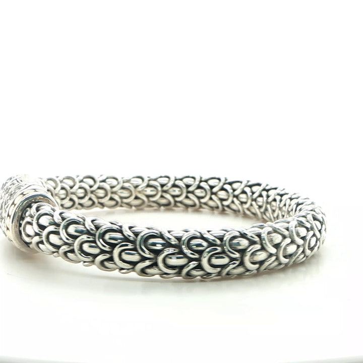 John Hardy 18K Gold & Sterling Silver White Sapphire Bracelet