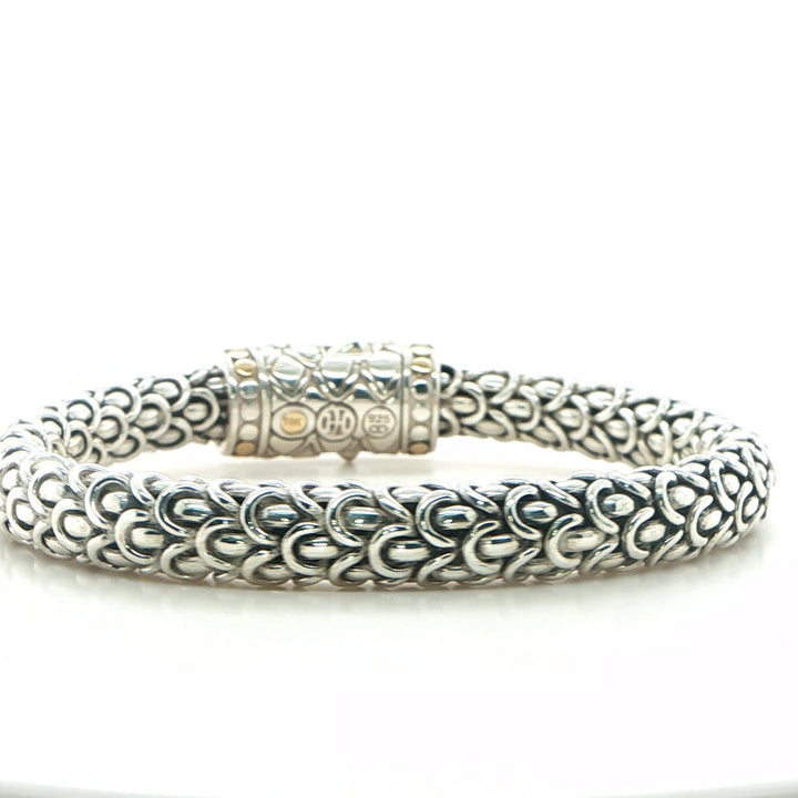 John Hardy 18K Gold & Sterling Silver White Sapphire Bracelet