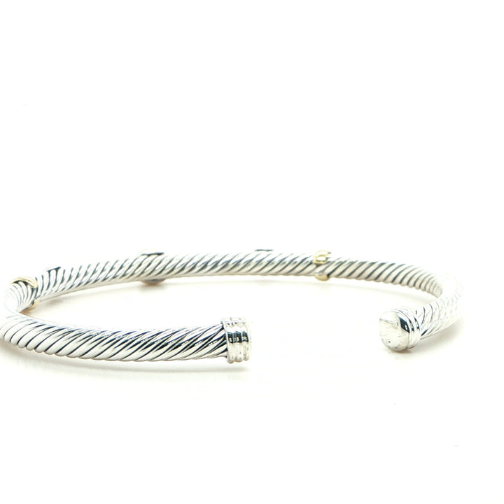 David Yurman Citrine & Tourmaline Cuff Bracelet Sterling Silver 18K Gold