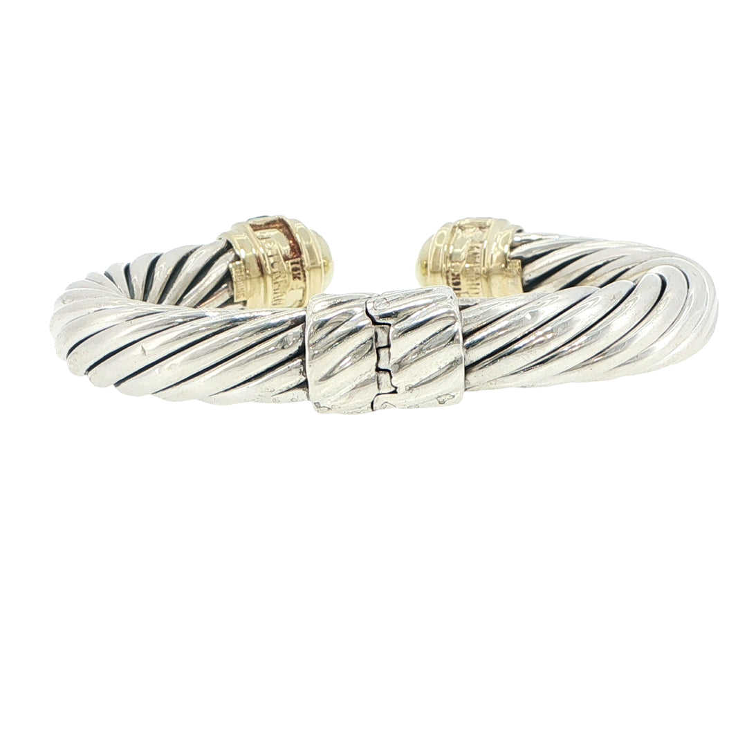 David Yurman Sterling Silver 10mm Blue Topaz Cuff Bracelet
