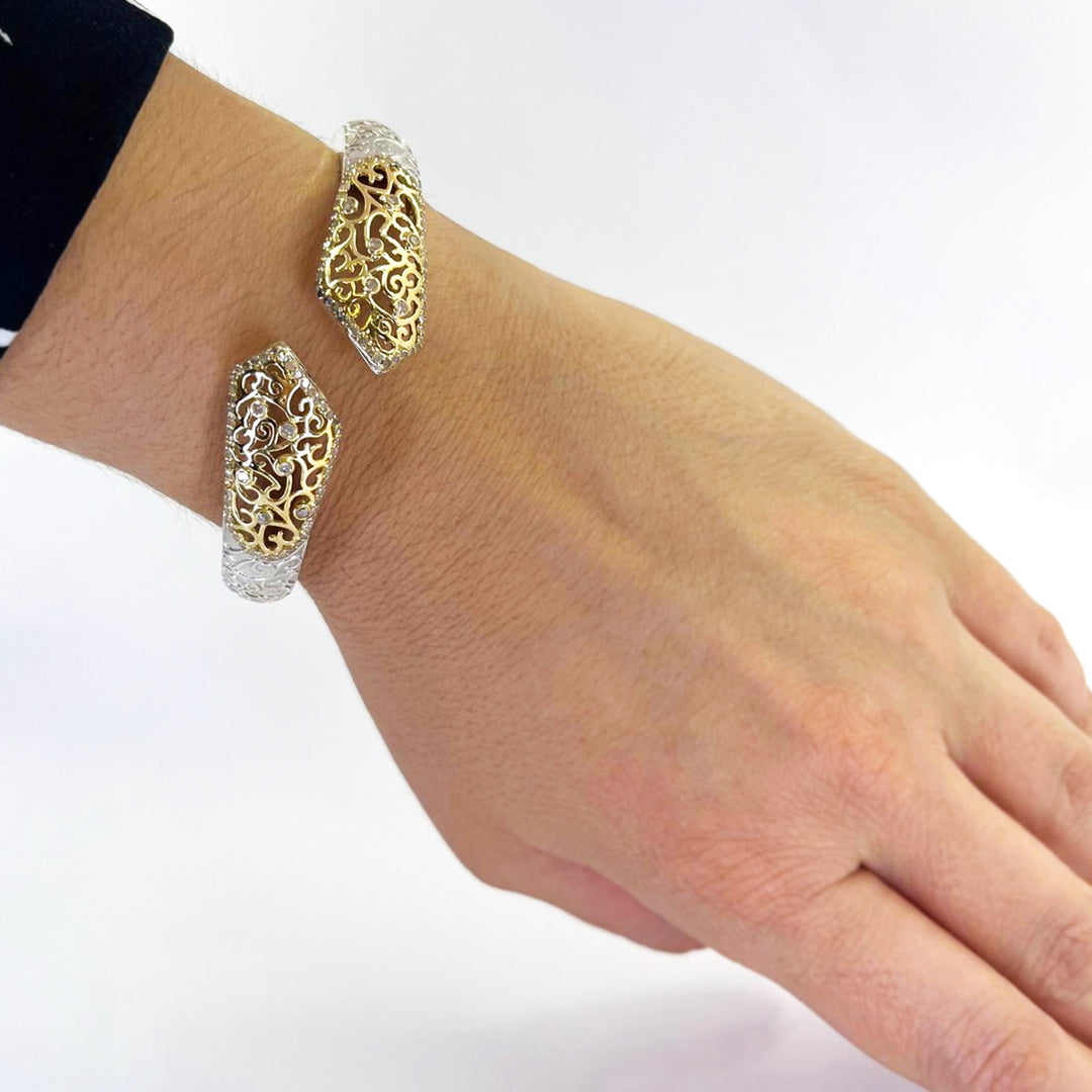 Two Tone Diamond Bangle