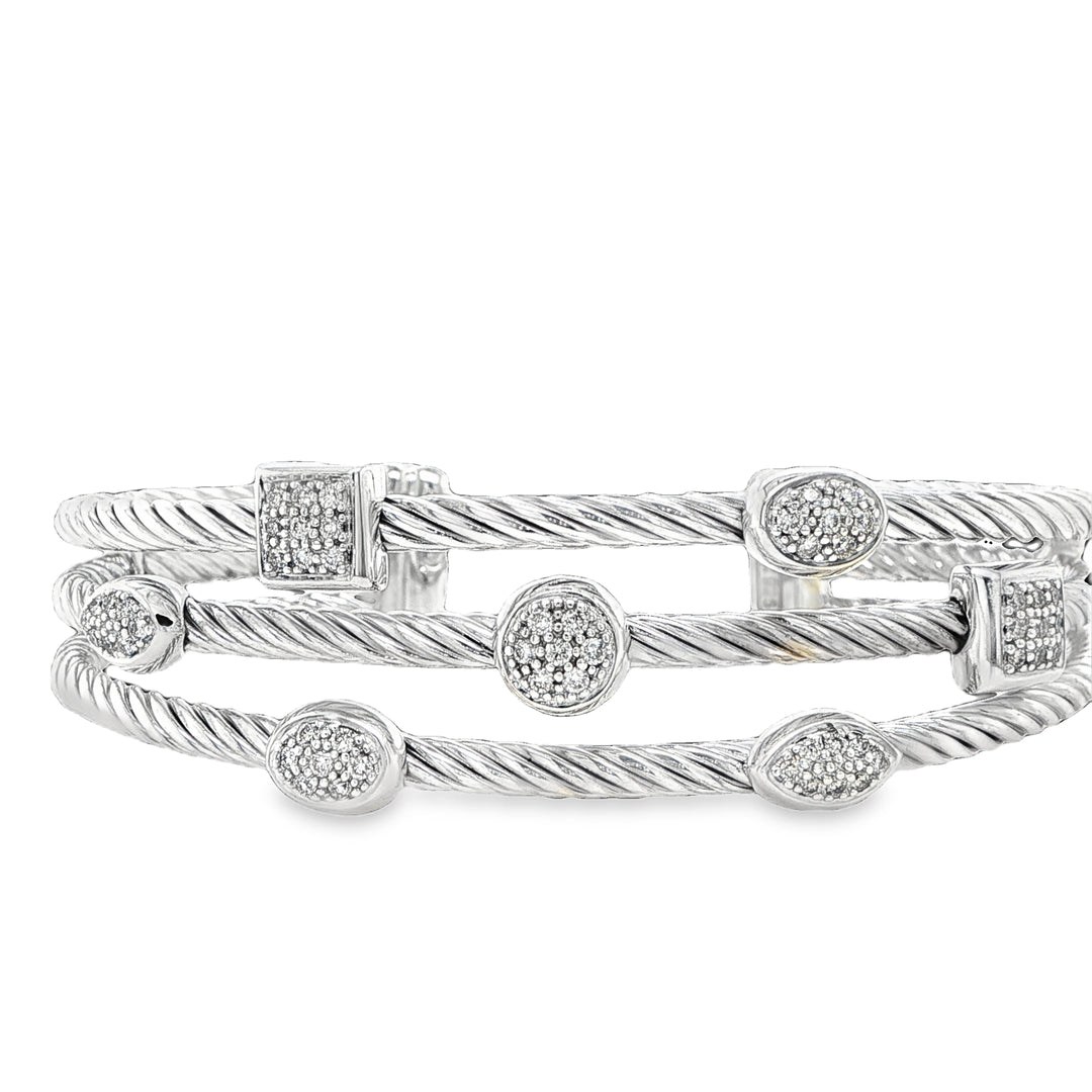 David Yurman Confetti Diamond Bracelet Sterling Silver