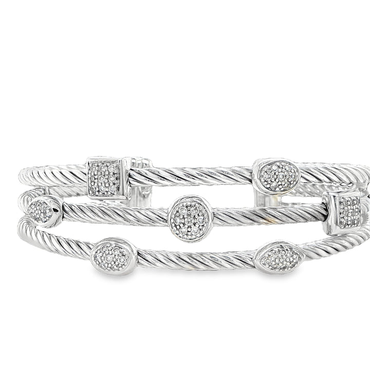 David Yurman Confetti Diamond Bracelet Sterling Silver