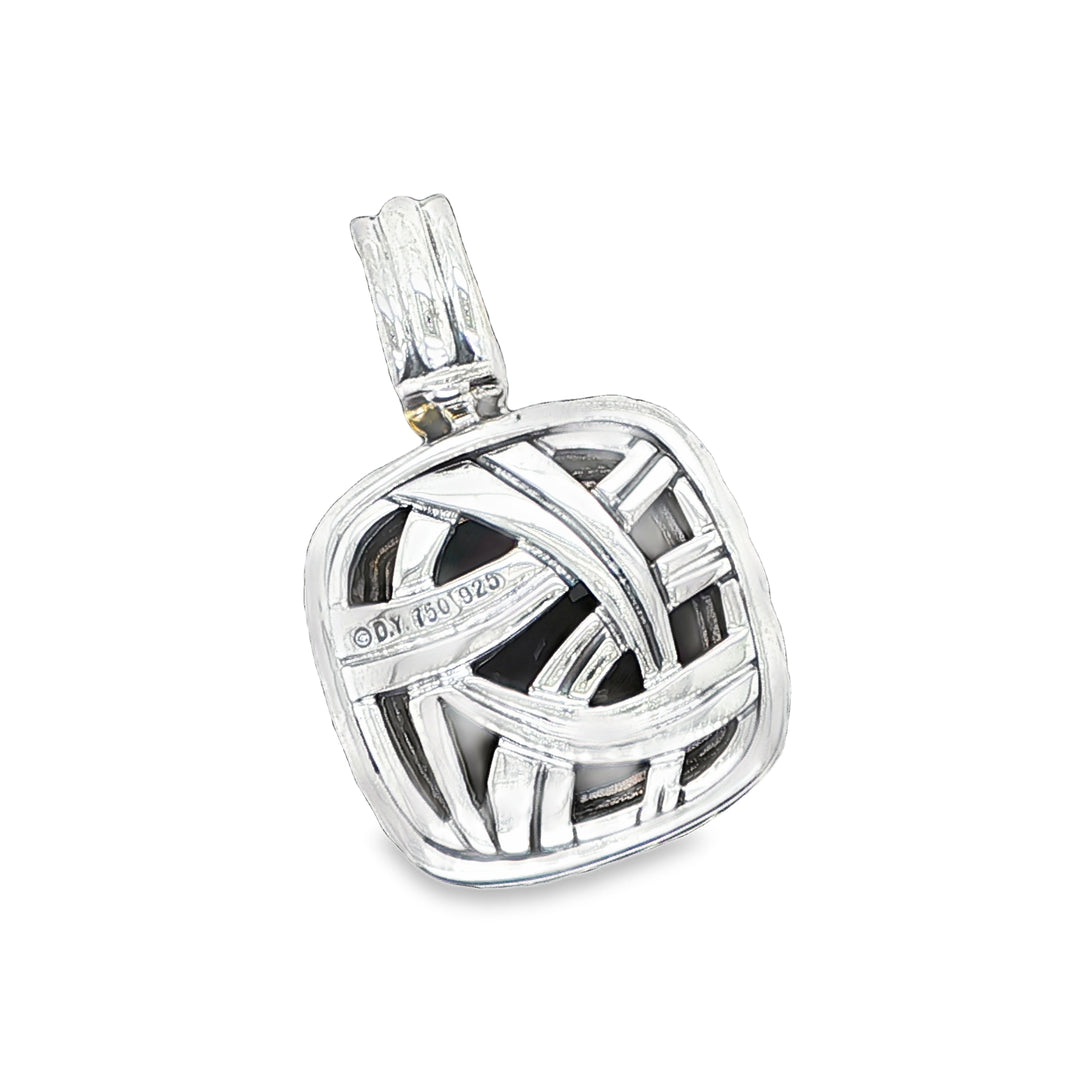 David Yurman Albion Garnet & Diamond Pendant Sterling Silver 18K Gold