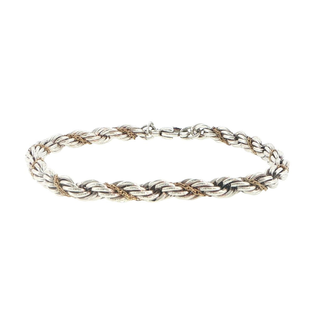 Tiffany & Co. 18K Yellow Gold & Sterling Silver Rope Bracelet