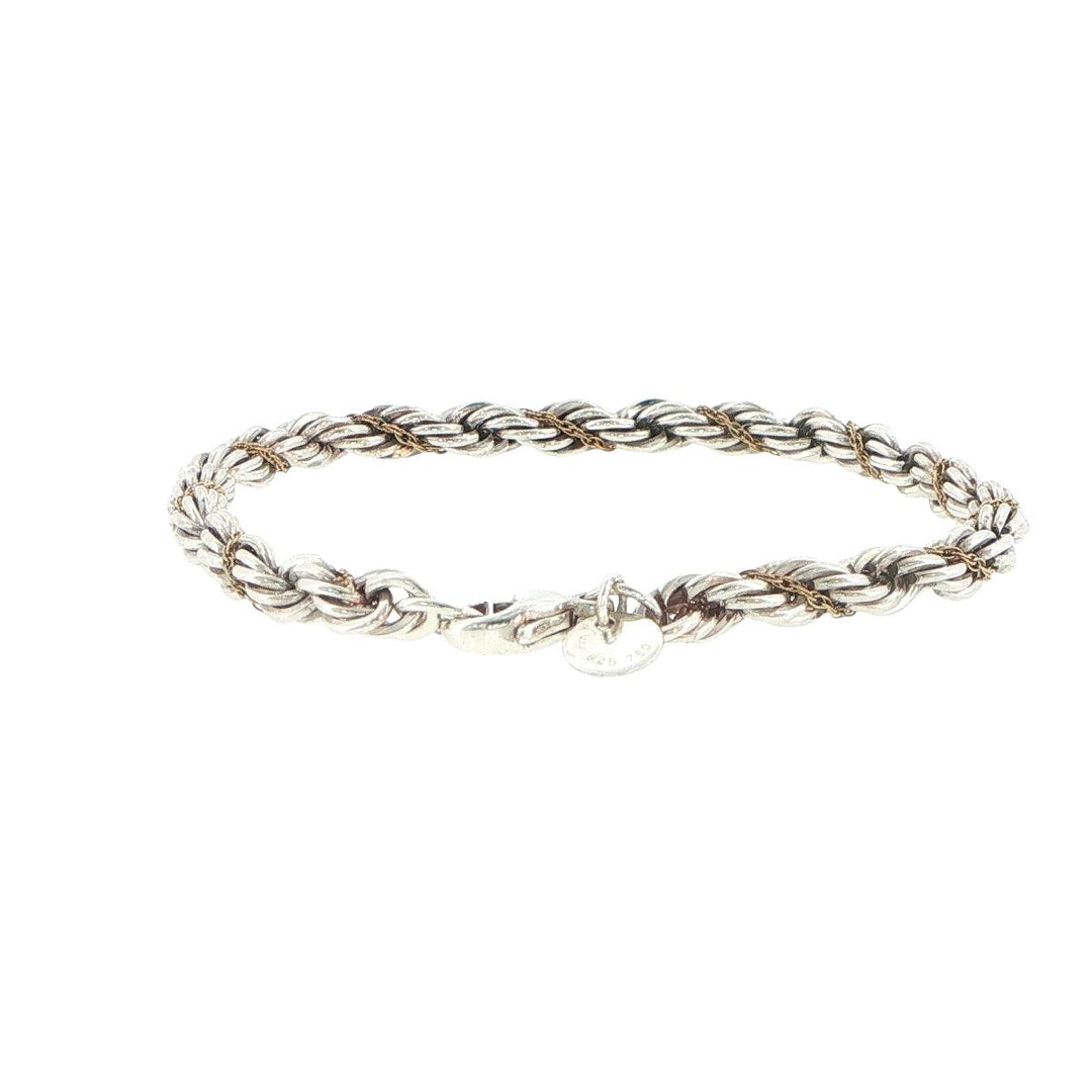 Tiffany & Co. 18K Yellow Gold & Sterling Silver Rope Bracelet