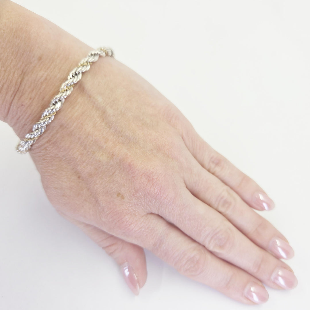 Tiffany & Co. 18K Yellow Gold & Sterling Silver Rope Bracelet