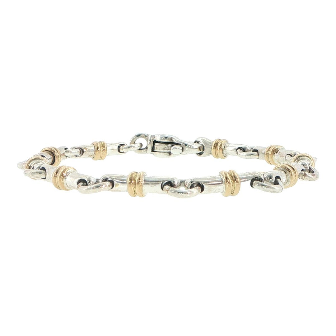Tiffany & Co. 18K Yellow Gold & Sterling Silver Bar Link Bracelet
