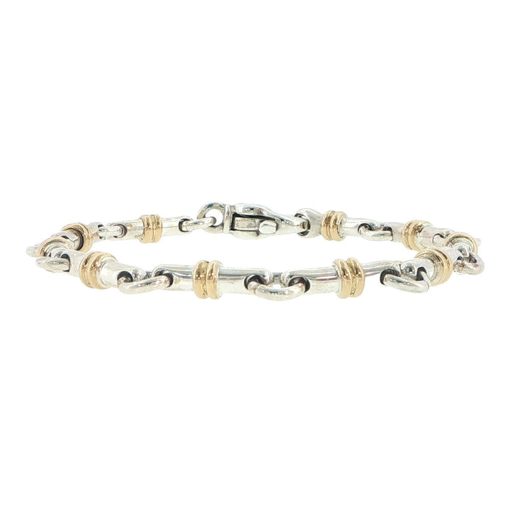 Tiffany & Co. 18K Yellow Gold & Sterling Silver Bar Link Bracelet