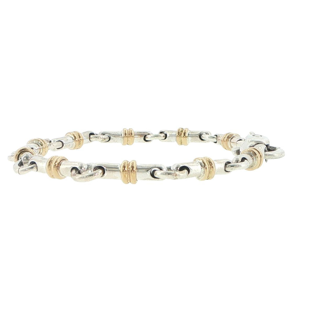 Tiffany & Co. 18K Yellow Gold & Sterling Silver Bar Link Bracelet