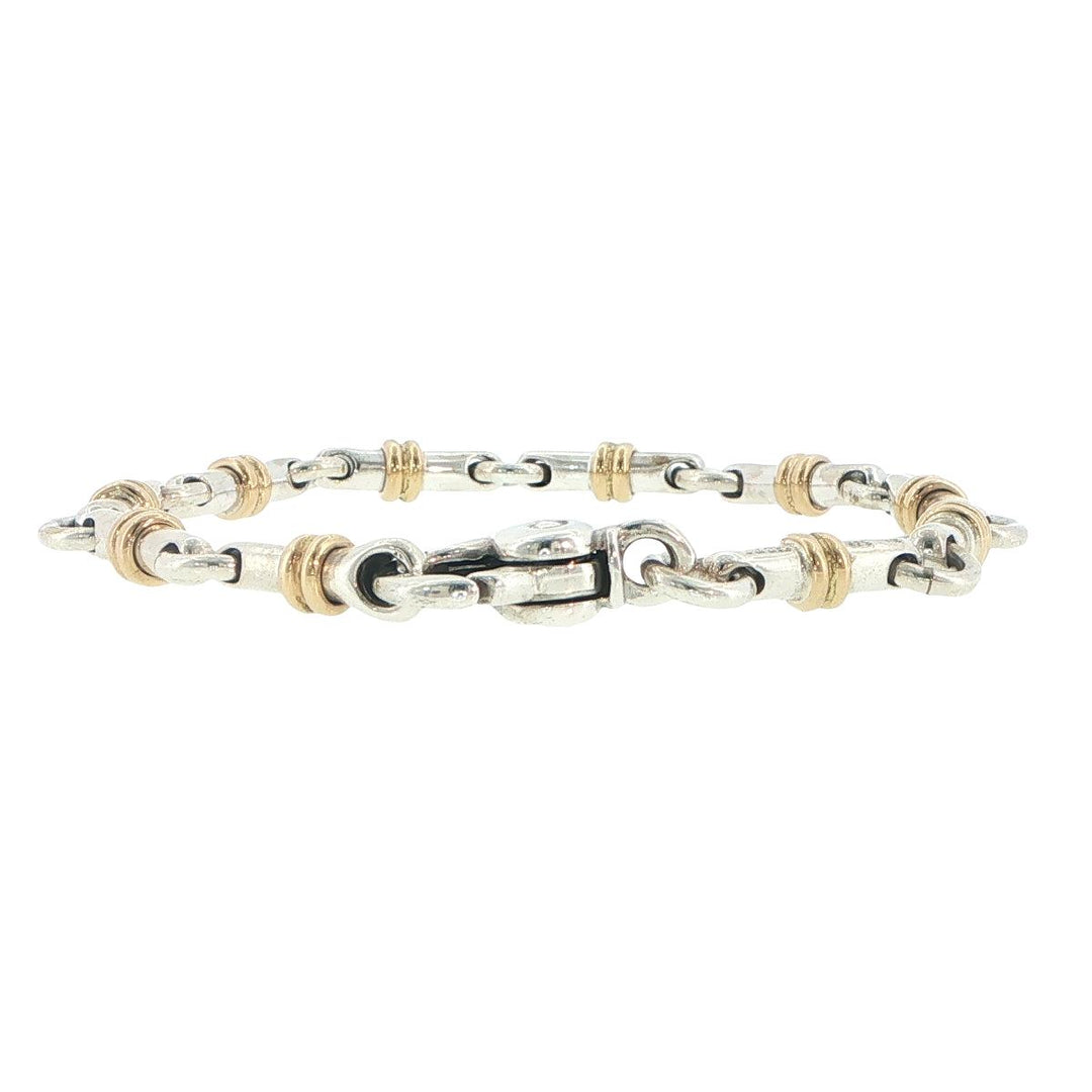 Tiffany & Co. 18K Yellow Gold & Sterling Silver Bar Link Bracelet