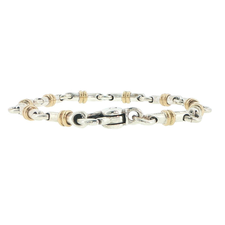 Tiffany & Co. 18K Yellow Gold & Sterling Silver Bar Link Bracelet