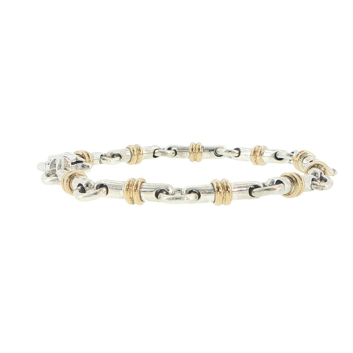 Tiffany & Co. 18K Yellow Gold & Sterling Silver Bar Link Bracelet