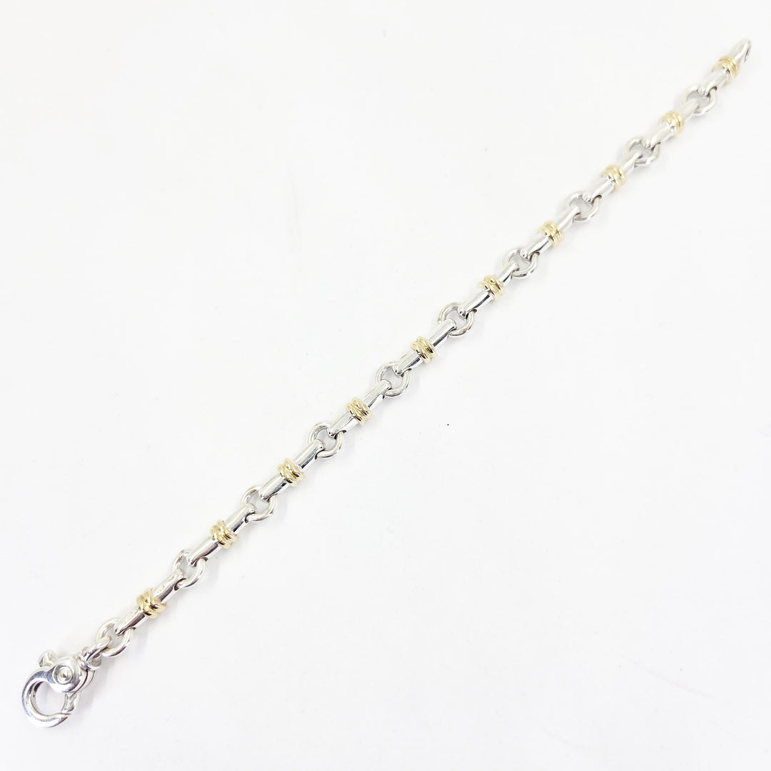 Tiffany & Co. 18K Yellow Gold & Sterling Silver Bar Link Bracelet