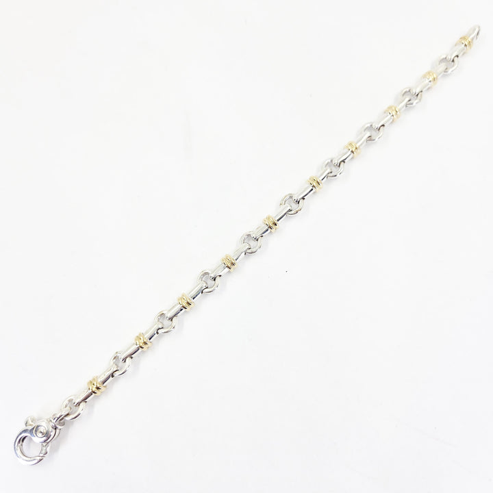 Tiffany & Co. 18K Yellow Gold & Sterling Silver Bar Link Bracelet