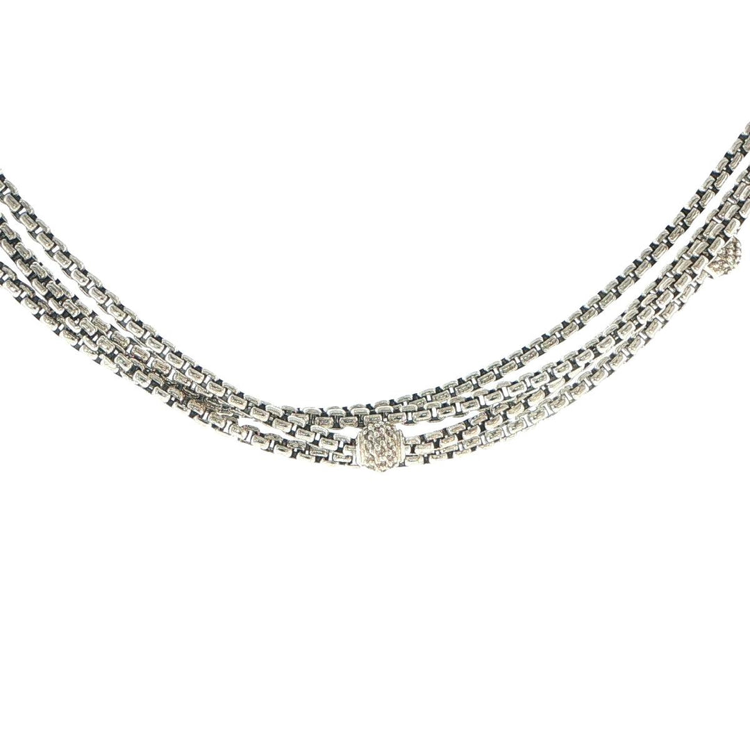 David Yurman 18K Gold & Sterling Silver Four-Strand Diamond Necklace