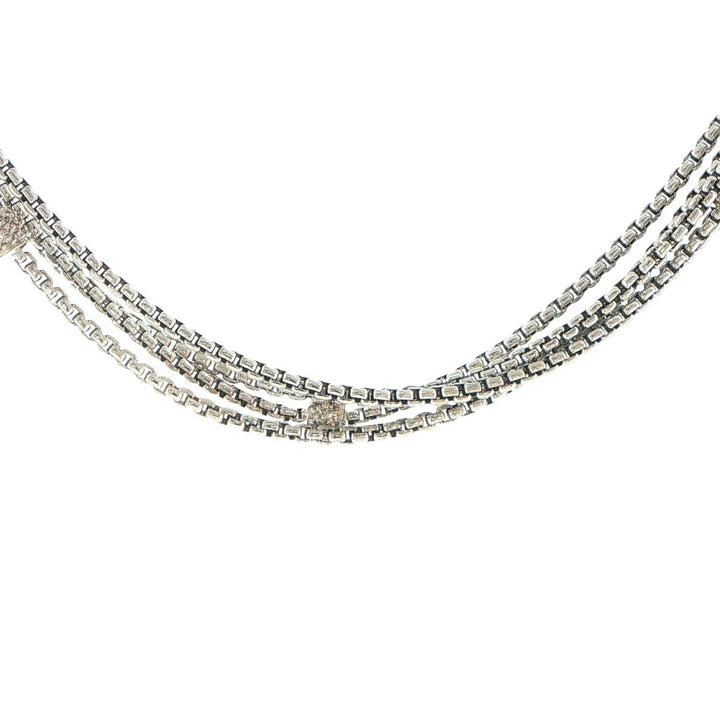 David Yurman 18K Gold & Sterling Silver Four-Strand Diamond Necklace