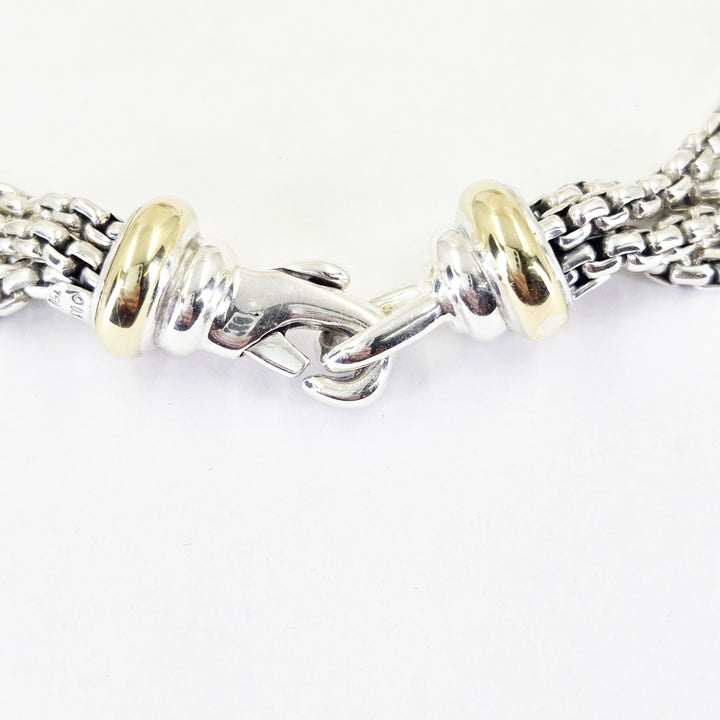 David Yurman 18K Gold & Sterling Silver Four-Strand Diamond Necklace