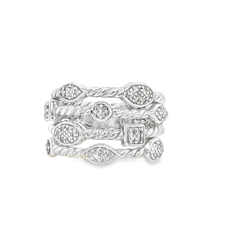 David Yurman Confetti Diamond Ring Sterling Silver
