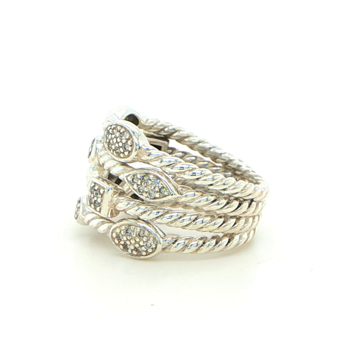 David Yurman Confetti Diamond Ring Sterling Silver