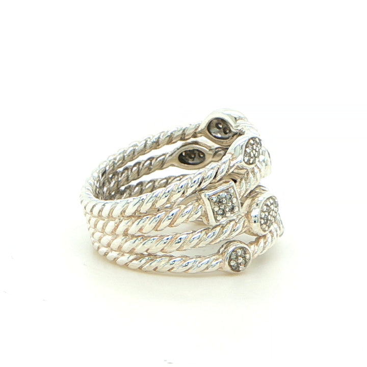 David Yurman Confetti Diamond Ring Sterling Silver