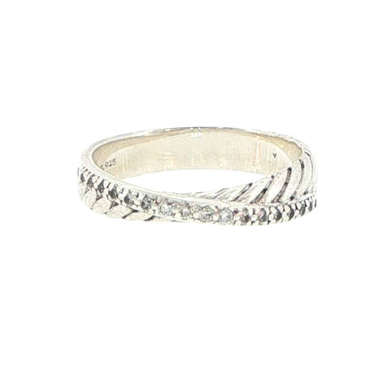 David Yurman Diamond Crossover Ring in Sterling Silver