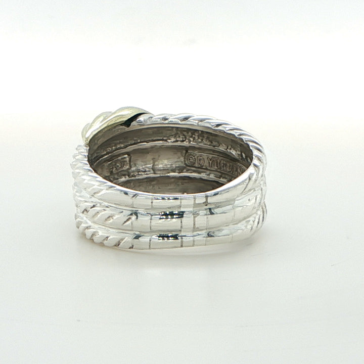 David Yurman Sterling Silver & 14K Gold Wave Ring