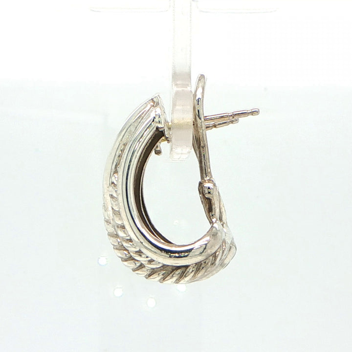 David Yurman Sterling Silver Crossover Earrings with 14K Gold