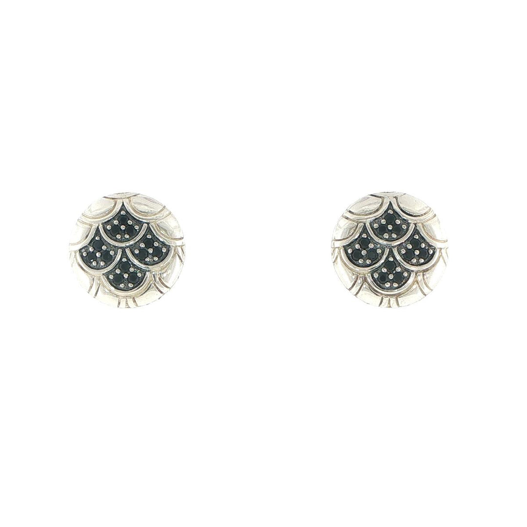 John Hardy Naga Sterling Silver Black Sapphire Stud Earrings