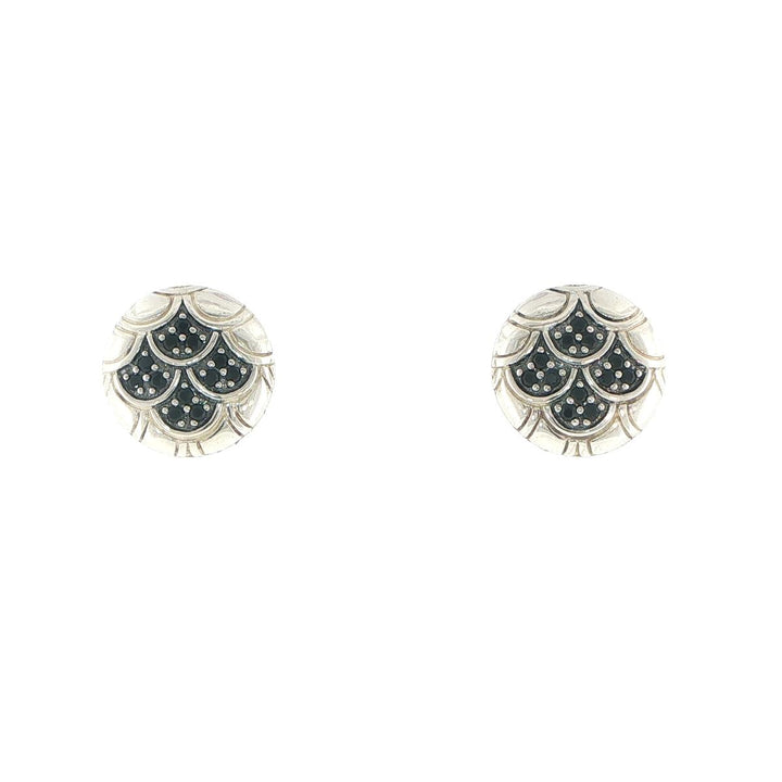 John Hardy Naga Sterling Silver Black Sapphire Stud Earrings