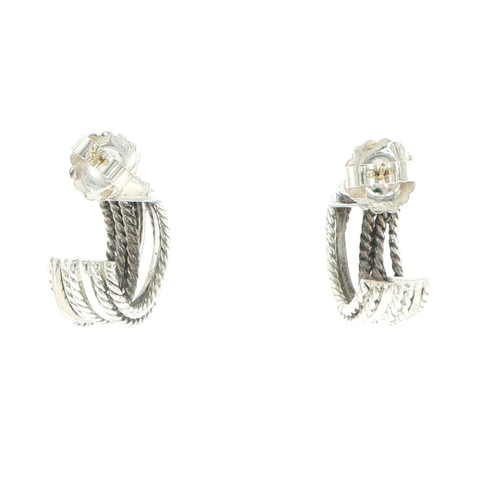 David Yurman 14K Gold & Sterling Silver Diamond Crossover Earrings