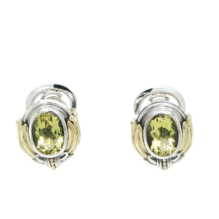 Lagos 18K Gold & Sterling Silver Oval Citrine Earrings