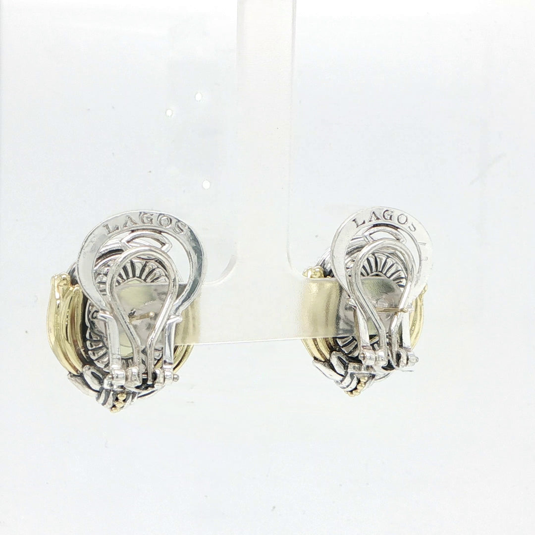 Lagos 18K Gold & Sterling Silver Oval Citrine Earrings