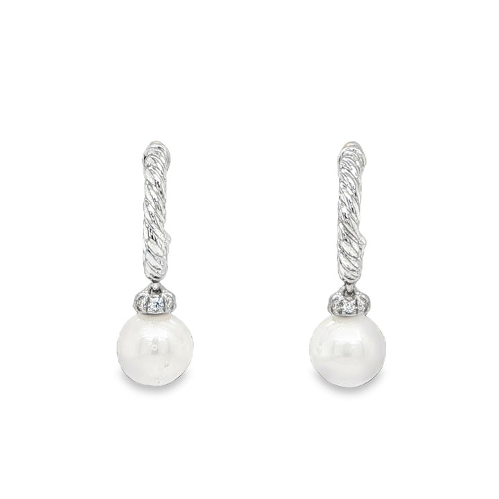 David Yurman Solari Earrings - Sterling Silver with Diamond Accents