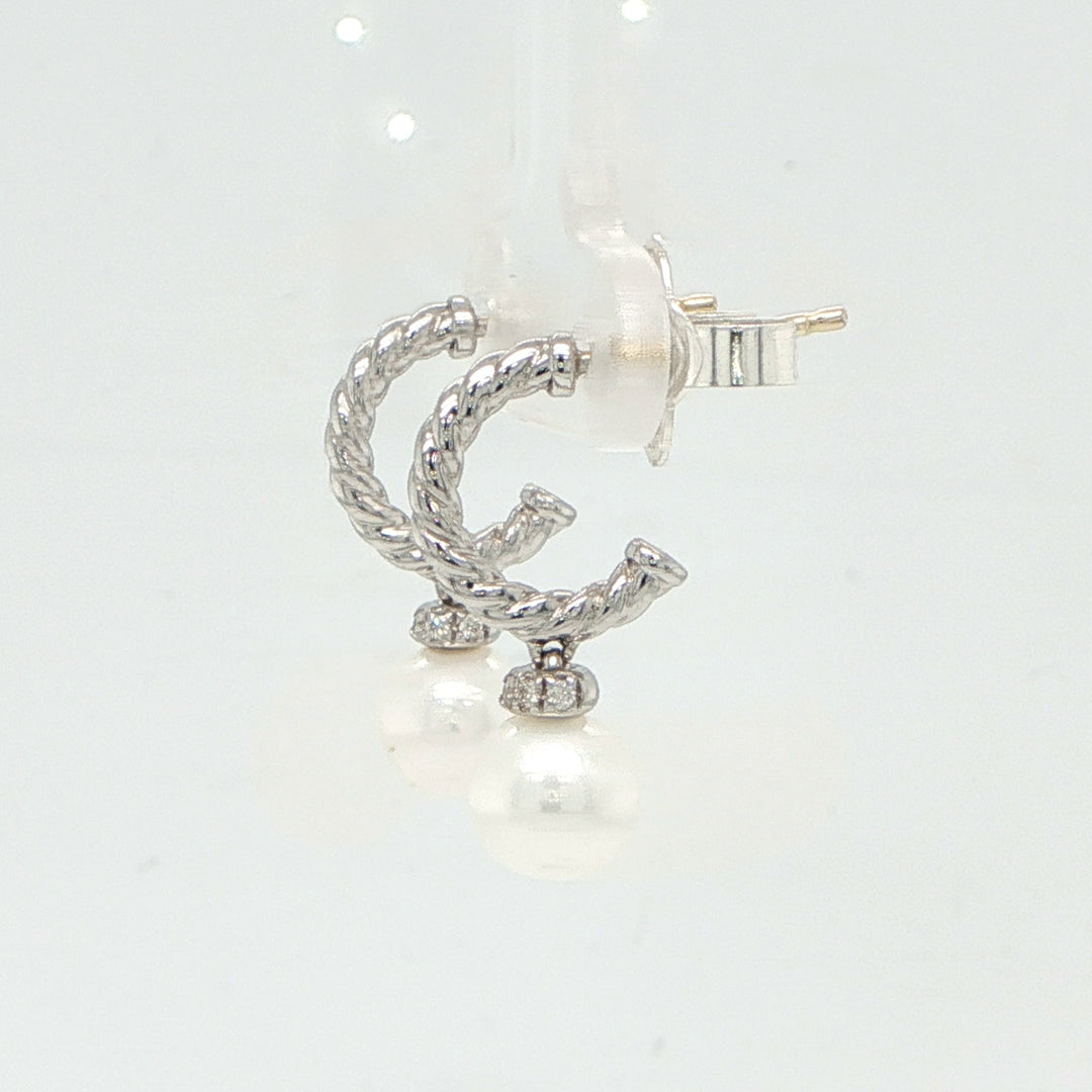 David Yurman Solari Earrings - Sterling Silver with Diamond Accents