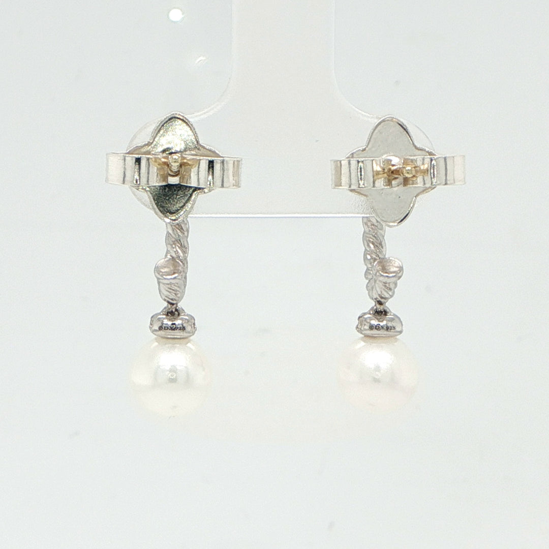 David Yurman Solari Earrings - Sterling Silver with Diamond Accents