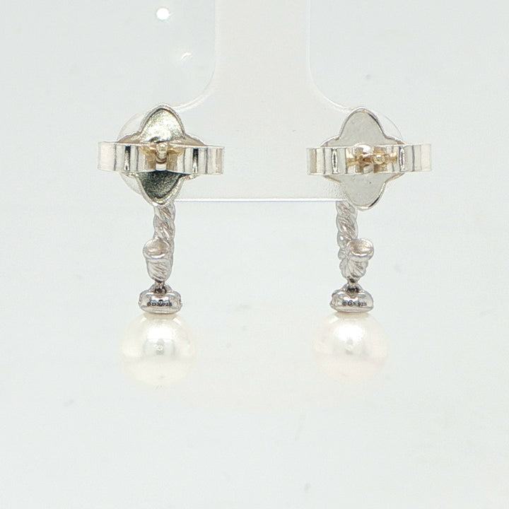 David Yurman Solari Earrings - Sterling Silver with Diamond Accents
