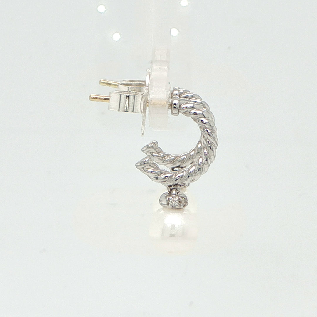 David Yurman Solari Earrings - Sterling Silver with Diamond Accents