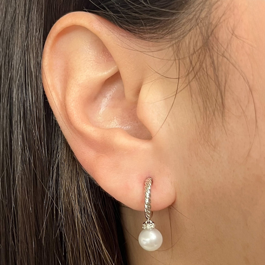 David Yurman Solari Earrings - Sterling Silver with Diamond Accents