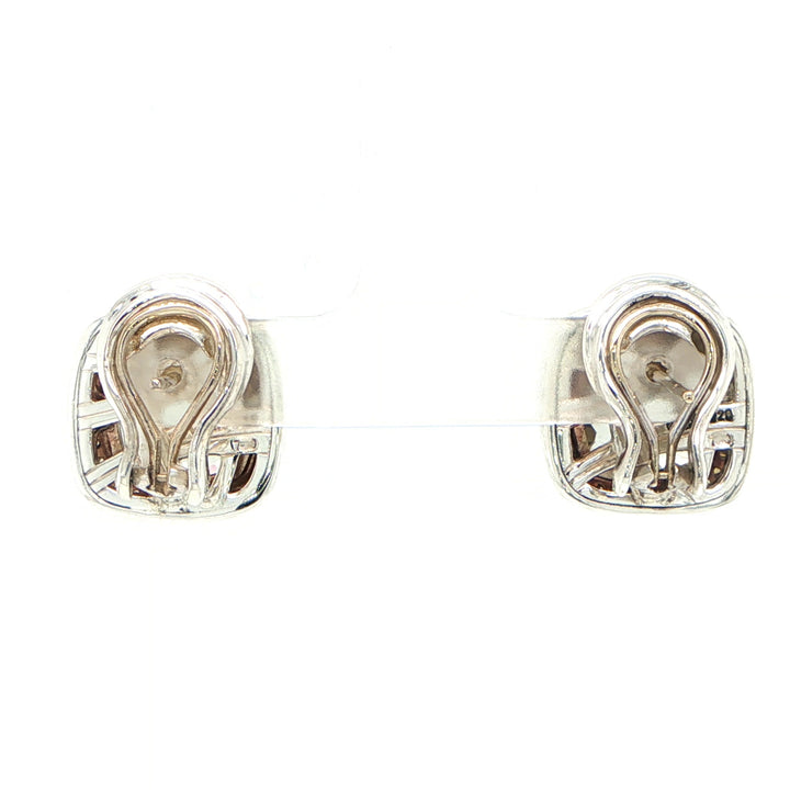 David Yurman Prasiolite & Diamond Earrings Sterling Silver 18K White Gold