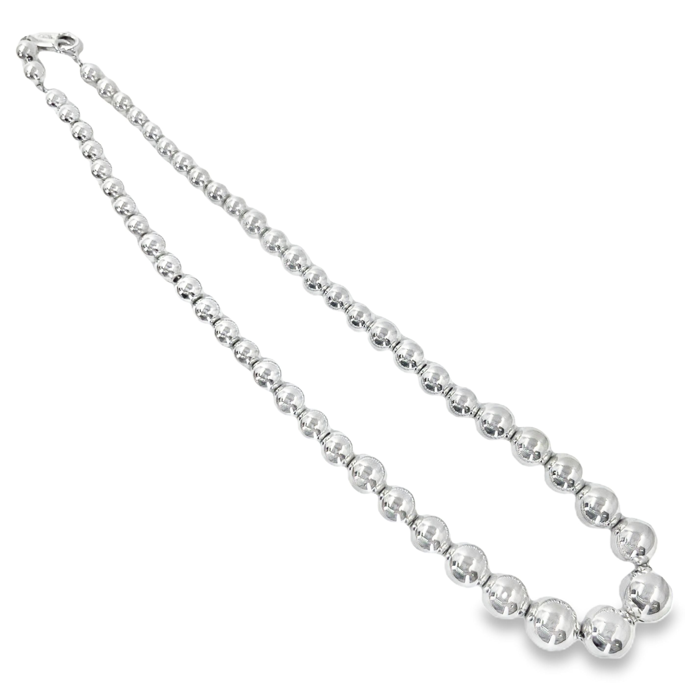 Tiffany & Co. Sterling Silver Graduated Bead Necklace