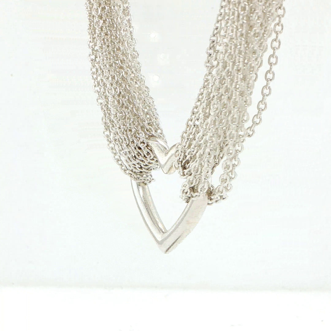 Tiffany & Co Sterling Silver Heart Pendant Necklace