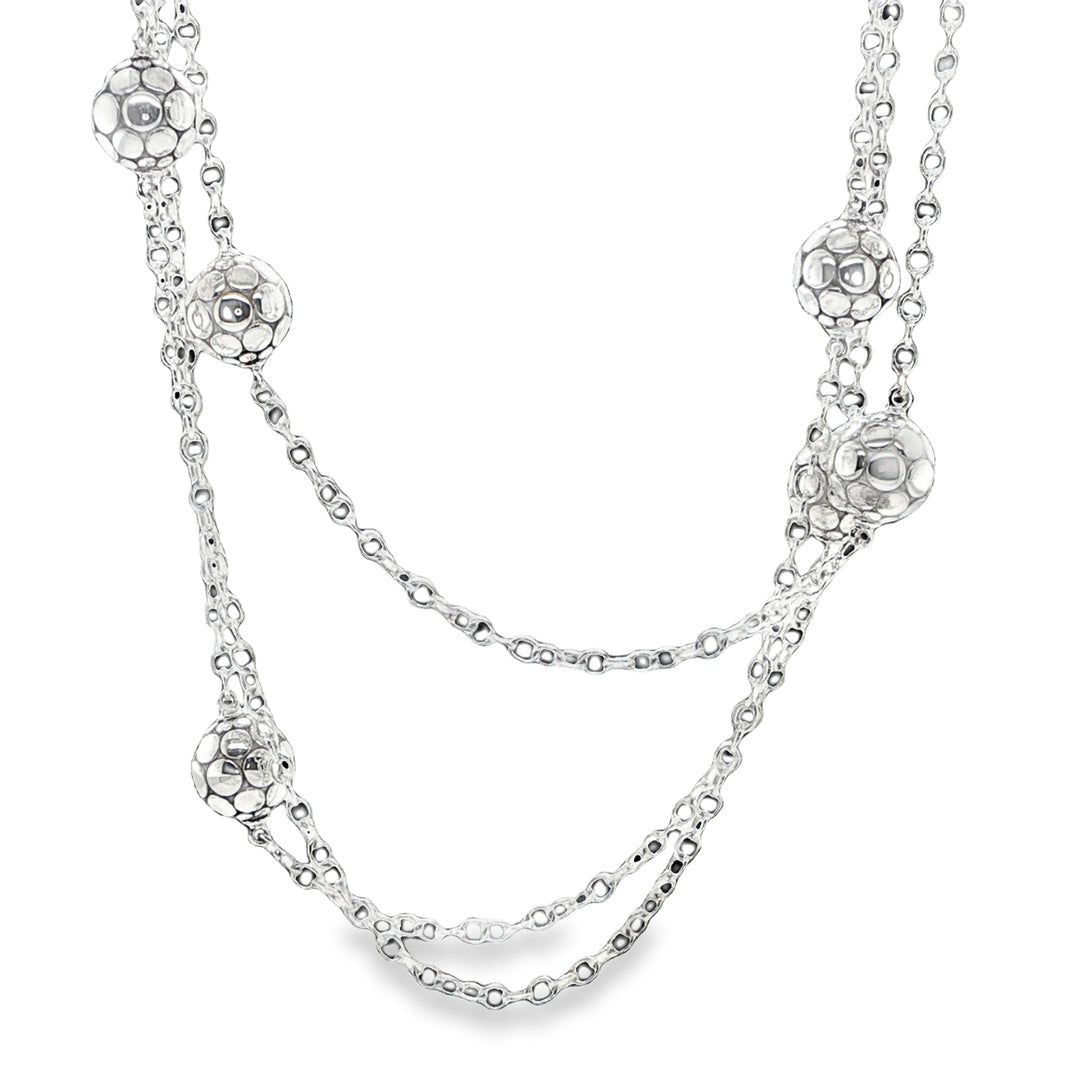 John Hardy Sterling Silver Dot Station Necklace