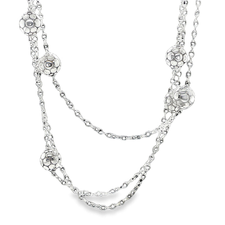 John Hardy Sterling Silver Dot Station Necklace