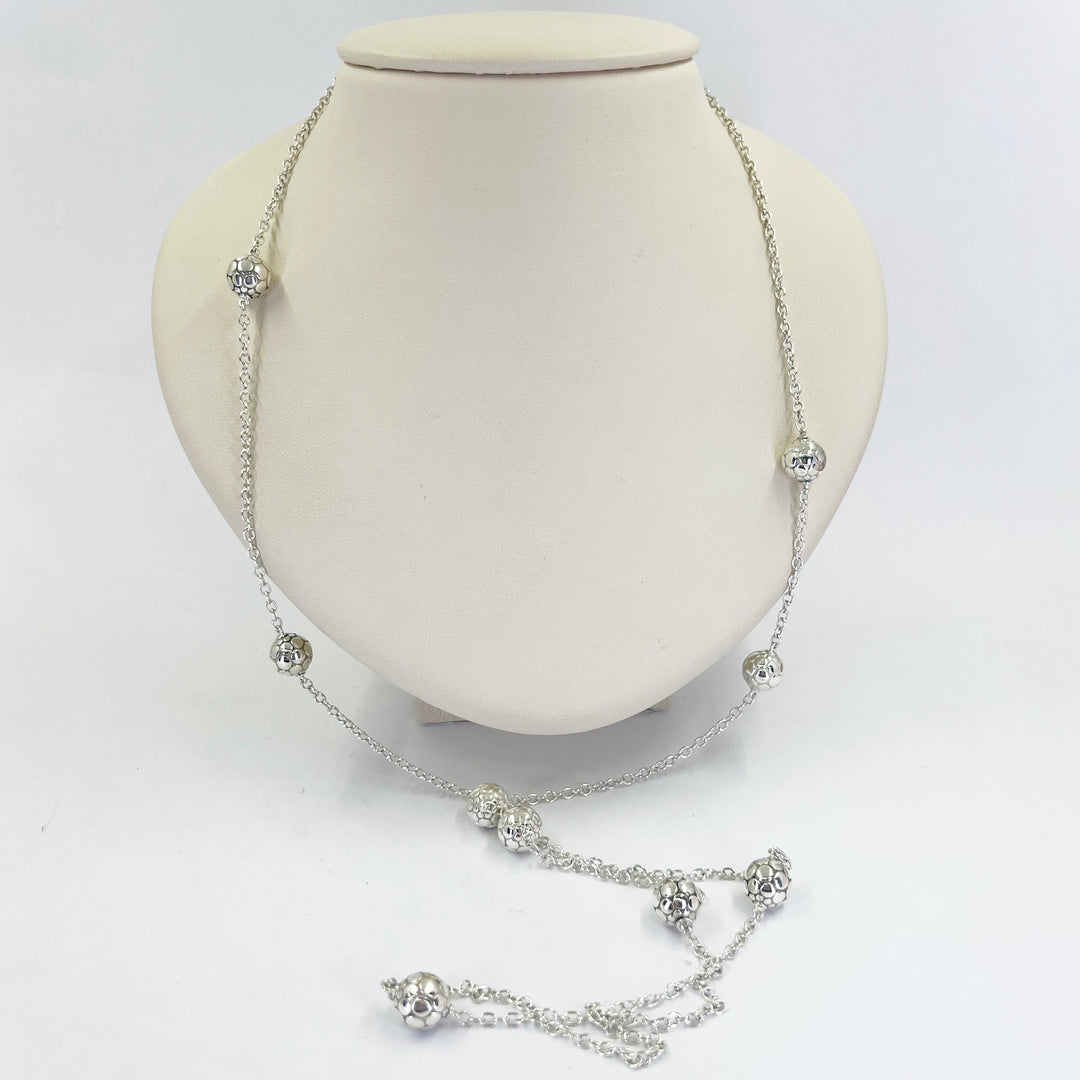 John Hardy Sterling Silver Dot Station Necklace