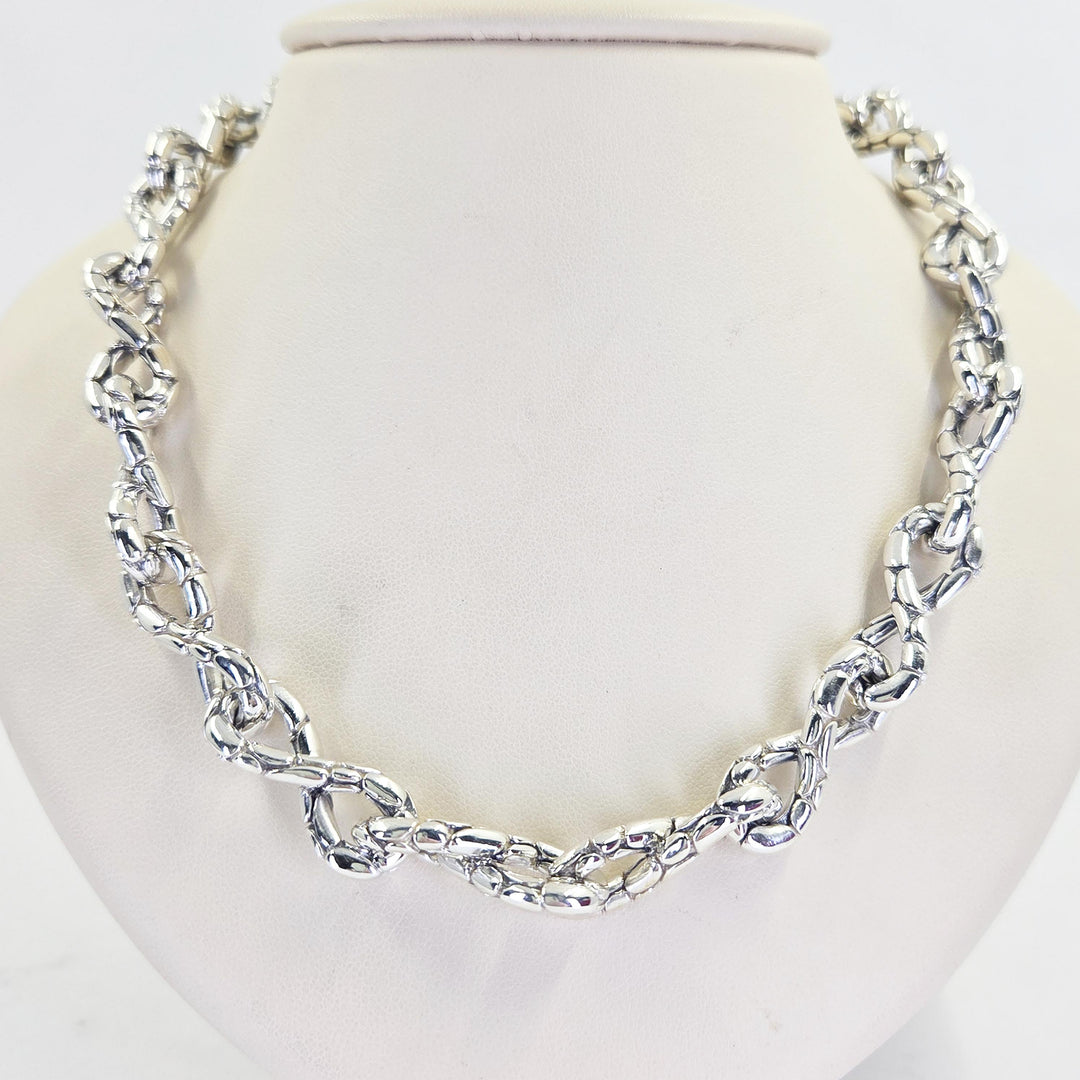 John Hardy Kali Dot Twisted Link Sterling Silver Necklace
