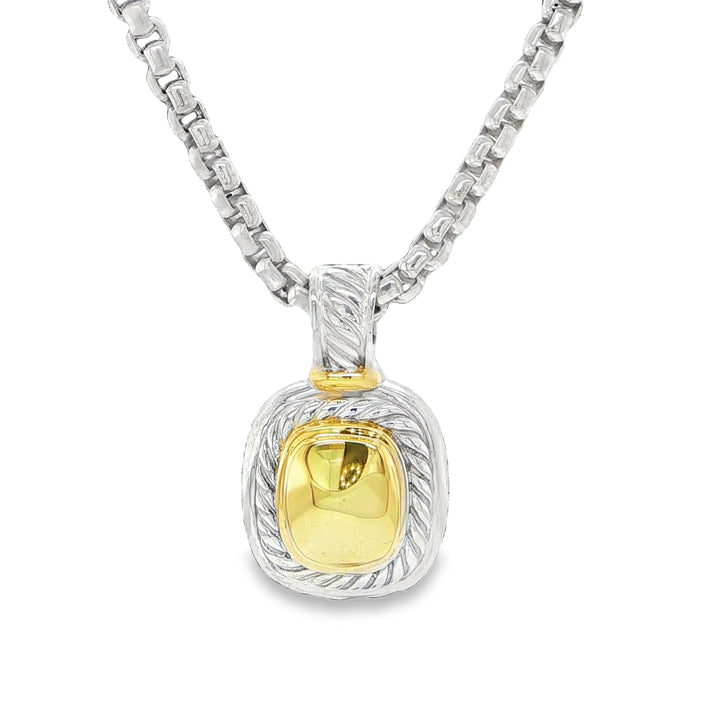 David Yurman Sterling Silver & 14K Gold Pendant Necklace