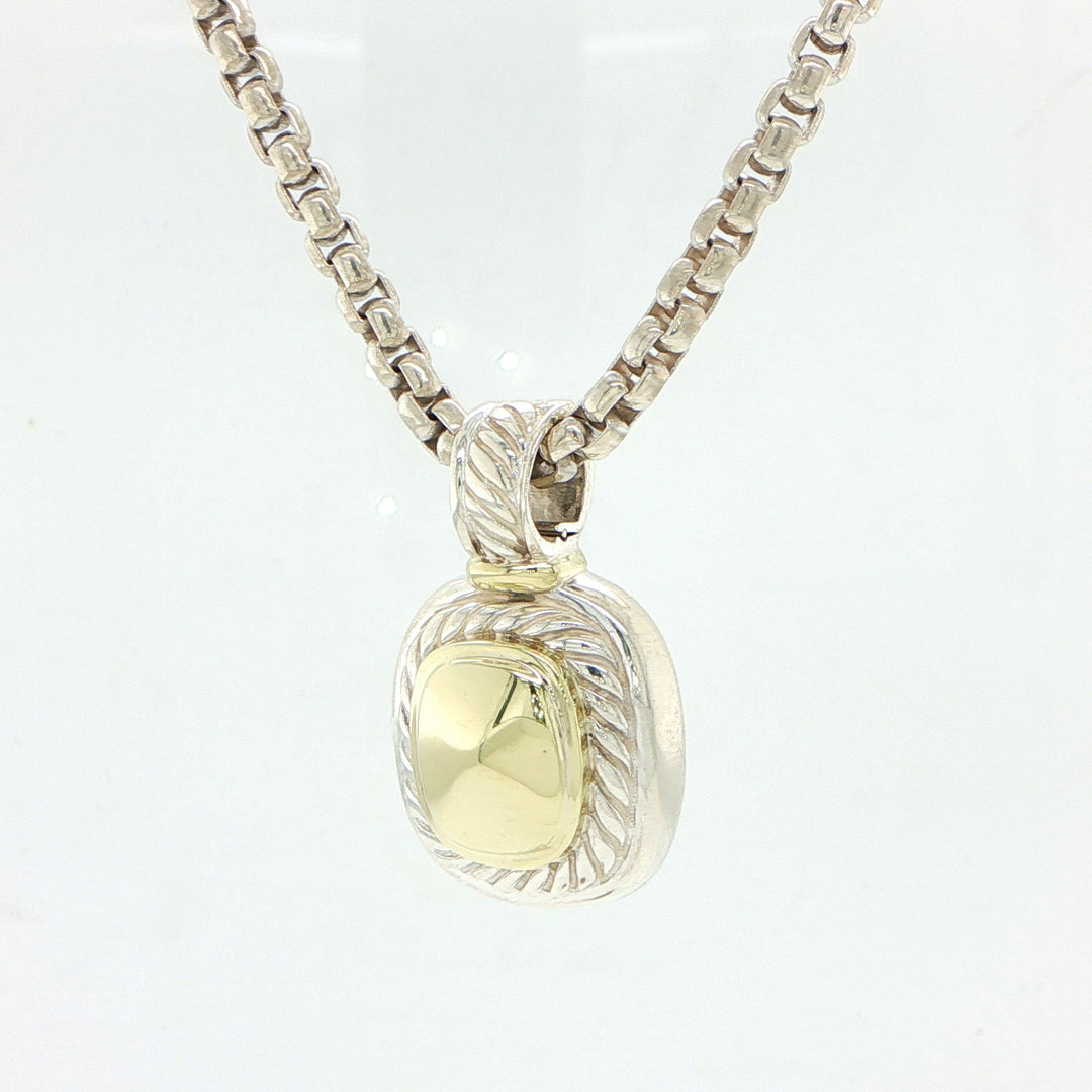 David Yurman Sterling Silver & 14K Gold Pendant Necklace