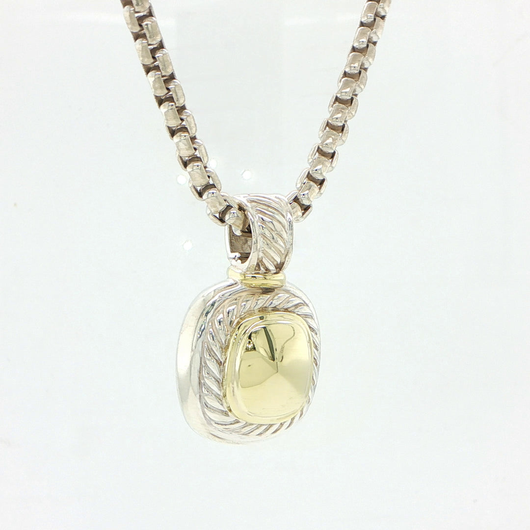 David Yurman Sterling Silver & 14K Gold Pendant Necklace